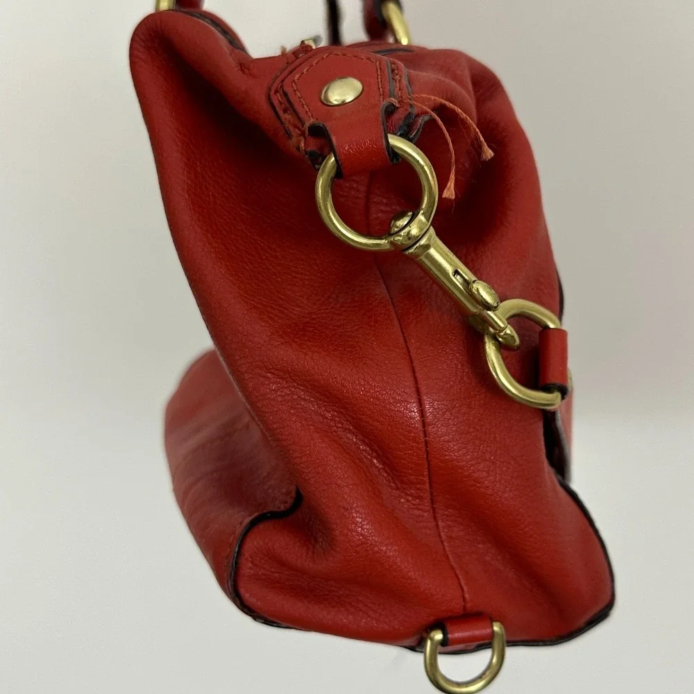 Vintage Coach Ashley Satchel Handbag Womens Red Leather Removable Strap Bag